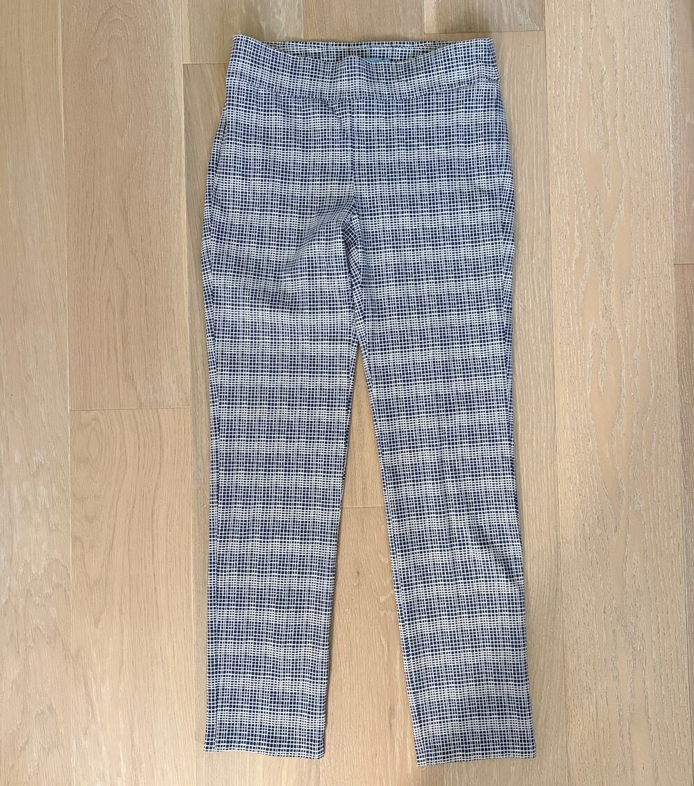 J. McLaughlin Masie Ankle Pants Blue White sz 10
